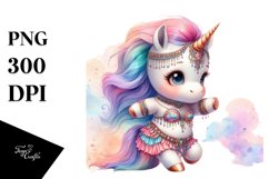 Colorful Pastel Baby Unicorn Belly Dancer&#039;s Outfit PNG Product Image 3