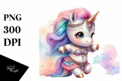 Colorful Pastel Baby Unicorn Belly Dancer's Outfit PNG Product Image 3