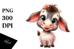 Funny Donkey Lamb Big Eyes Happy Clipart Product Image 1