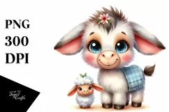Funny Donkey Lamb Big Eyes Happy Clipart Product Image 3