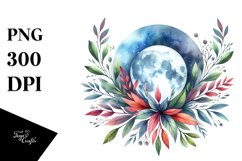 Vibrant Whimsical Moon Foliage Clipart Product Image 1