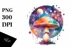 Colorful Magical Celestial Astral Mushroom Clipart Product Image 3