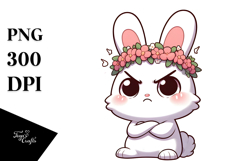 Cute Rabbit with Flower Crown Vector Art Product Image 1