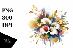Vibrant Bouquet with Calla Lily | Sublimation | Clipart Product Image 3