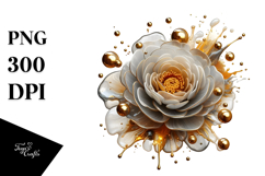 Abstract Ranunculus Watercolor Splash PNG Product Image 1