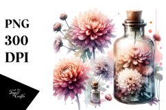 Abstract Chrysanthemum Bottle | Clipart Product Image 1
