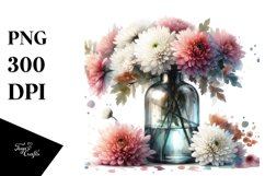 Abstract Bottle with Chrysanthemum | Clipart Product Image 1