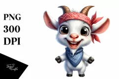 Funny Goat Bandana Eyes Smile | Clipart Product Image 3