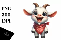 Funny Goat Bandana Eyes Smile | Clipart Product Image 3