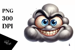 Funny Baby Cloud with Big Eyes, Transparent PNG Product Image 3