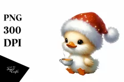 Expressive Baby Duck with Tea Cup PNG Product Image 3