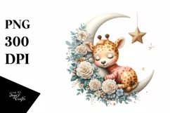 Cute Baby Giraffe Christmas Watercolor Clipart Product Image 4