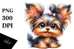 Happy Baby Yorkshire Terrier Cartoon PNG Product Image 1