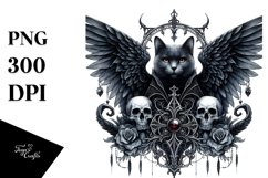 Detailed Gothic Cat Clipart Product Image 3