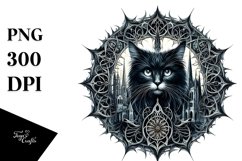 Detailed Gothic Cat Clipart Product Image 3
