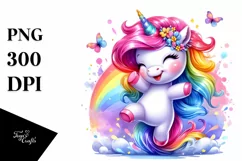 Cute Baby Unicorn Dancing Funny PNG Product Image 3