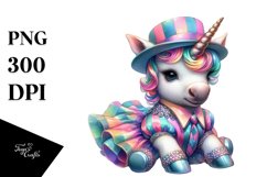 Colorful Pastel Baby Unicorn Lindy Hop Dancer&#039;s Attire PNG Product Image 1
