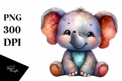 Colorful Baby Old Plush Elephant | Sublimation | Clipart Product Image 3