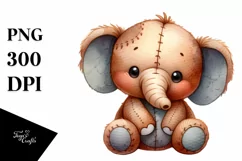 Colorful Baby Old Plush Elephant | Sublimation | Clipart Product Image 3
