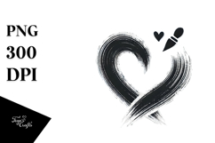Heart Paintbrush Style PNG Product Image 1