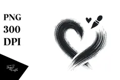 Heart Paintbrush Style PNG Product Image 1