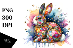 Abstract Shiny Colorful Bunny Made of Diamonds JPEG Product Image 1