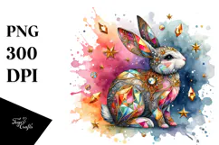 Abstract Shiny Colorful Bunny Made of Diamonds JPEG Product Image 1