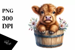 Cute Baby Highland Cow, High-Res PNG Product Image 3
