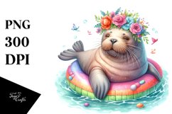 Young Walrus Watercolor Clipart Product Image 1