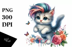 Cute Baby Cat Jumping PNG Product Image 1