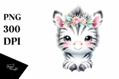 Vibrant Cute Zebra Watercolor Clipart Product Image 4