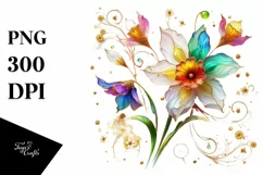 Watercolor Luxury Flower Splash Clipart Product Image 1