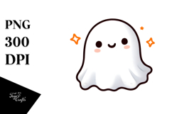 Funny Digital Painting of Cute Ghost PNG Product Image 1
