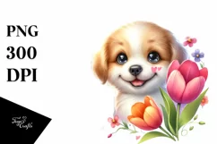 cute Babydog Watercolor Splash Clipart Product Image 1