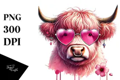 Colorful Highland Cow PNG Product Image 1