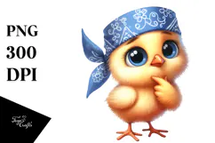 Chick Standing Bandana Eyes Sublimation Clipart Product Image 1