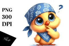 Chick Standing Bandana Eyes Sublimation Clipart Product Image 1