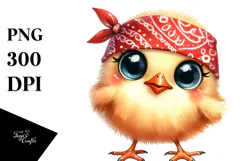 Chick Standing Bandana Eyes Sublimation Clipart Product Image 1
