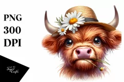 Cow Bored Goofy Sun Hat Cow Clipart Product Image 3