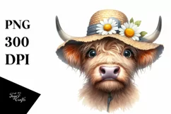 Cow Bored Goofy Sun Hat Cow Clipart Product Image 1