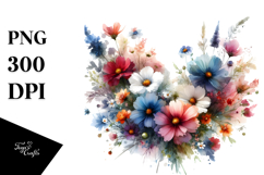 Colorful Washed Watercolor, Wild Flowers, PNG Product Image 1