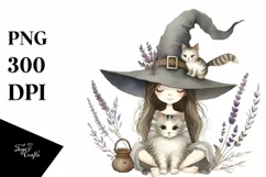 Funny Vintage Witch Clipart PNG Product Image 3