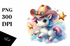 Pastel Cowboy Unicorn | Sublimation | Clipart Product Image 3