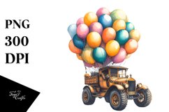 Vintage Escavator Balloons, Transparent PNG Product Image 3