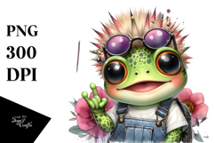Baby Frog, Trendy PNG Product Image 1