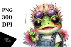 Baby Frog, Trendy PNG Product Image 1