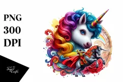Colorful Baby Unicorn with Bullfighting Ring, High-Res PNG Product Image 3