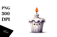 Simple Funny Haloween Clipart with CANDLE PNG Product Image 1