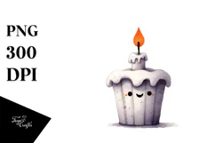 Simple Funny Haloween Clipart with CANDLE PNG Product Image 1