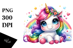 Cute Funny Unicorn PNG Product Image 1